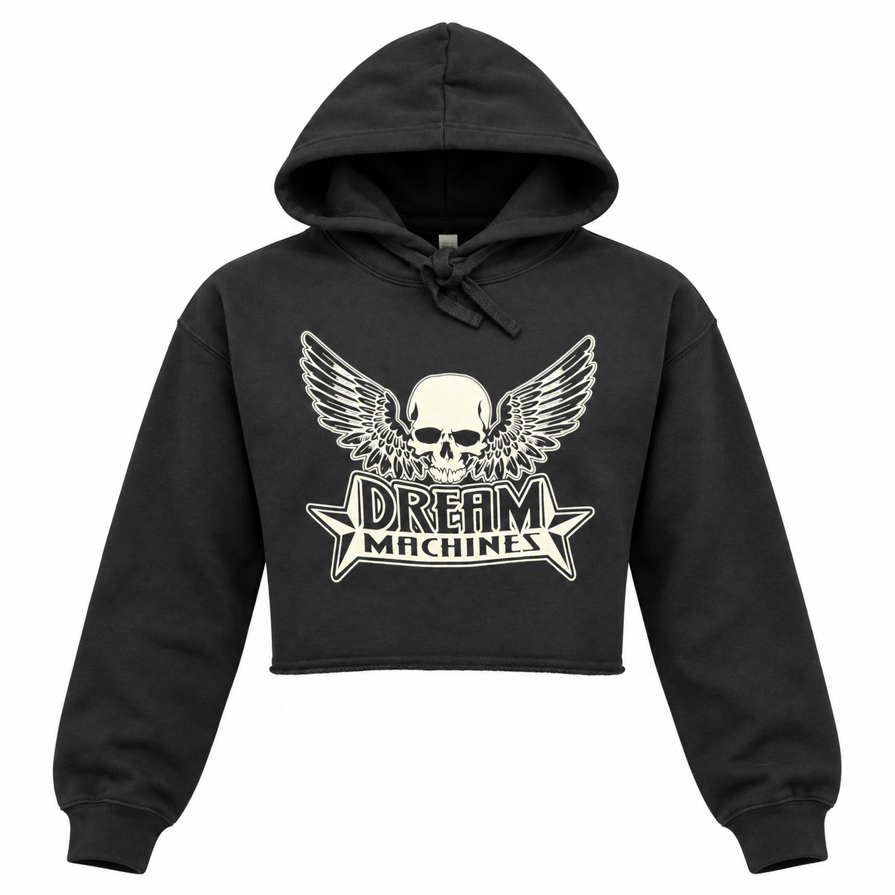 Women's Black Cropped Fleece Hoodie