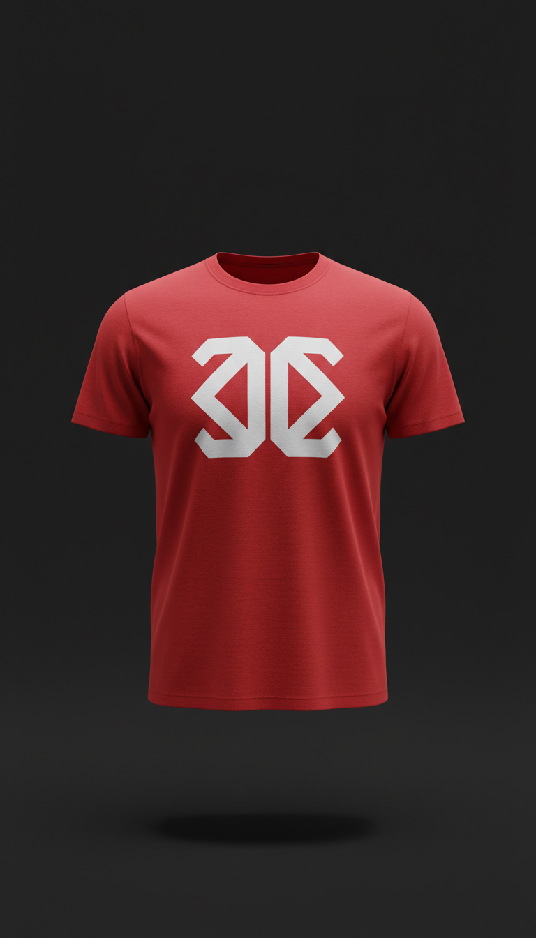 Signal Red Graphic Tee White Logo