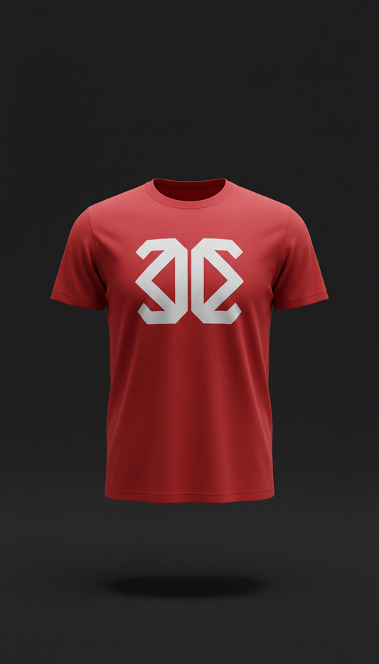 Signal Red Graphic Tee White Logo