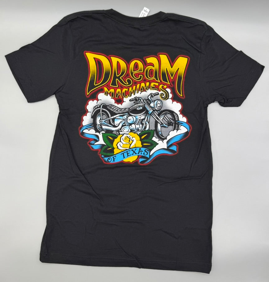 Black T-Shirt with Yellow Rose of Texas Logo