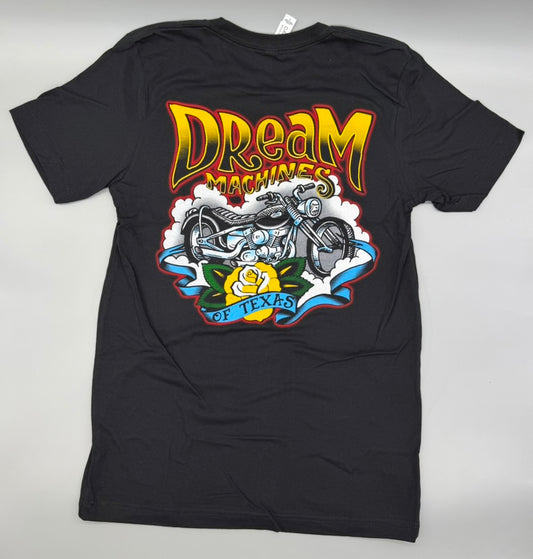 Black T-Shirt with Yellow Rose of Texas Logo