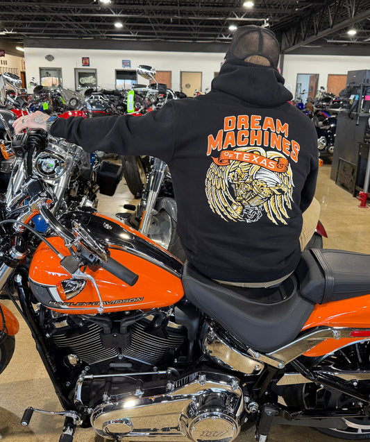 Pullover Hoodie with Engine of Freedom Graphic