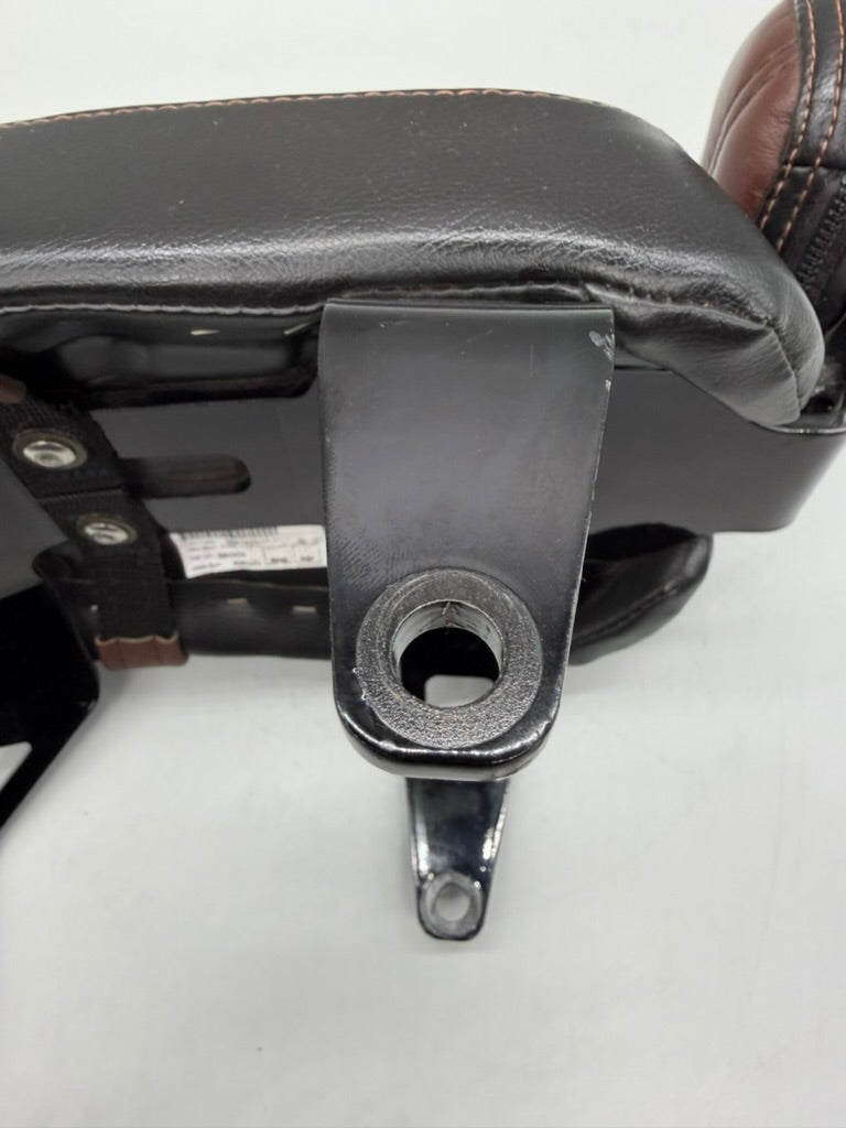 Brown Genuine Leather Passenger Seat with Backrest