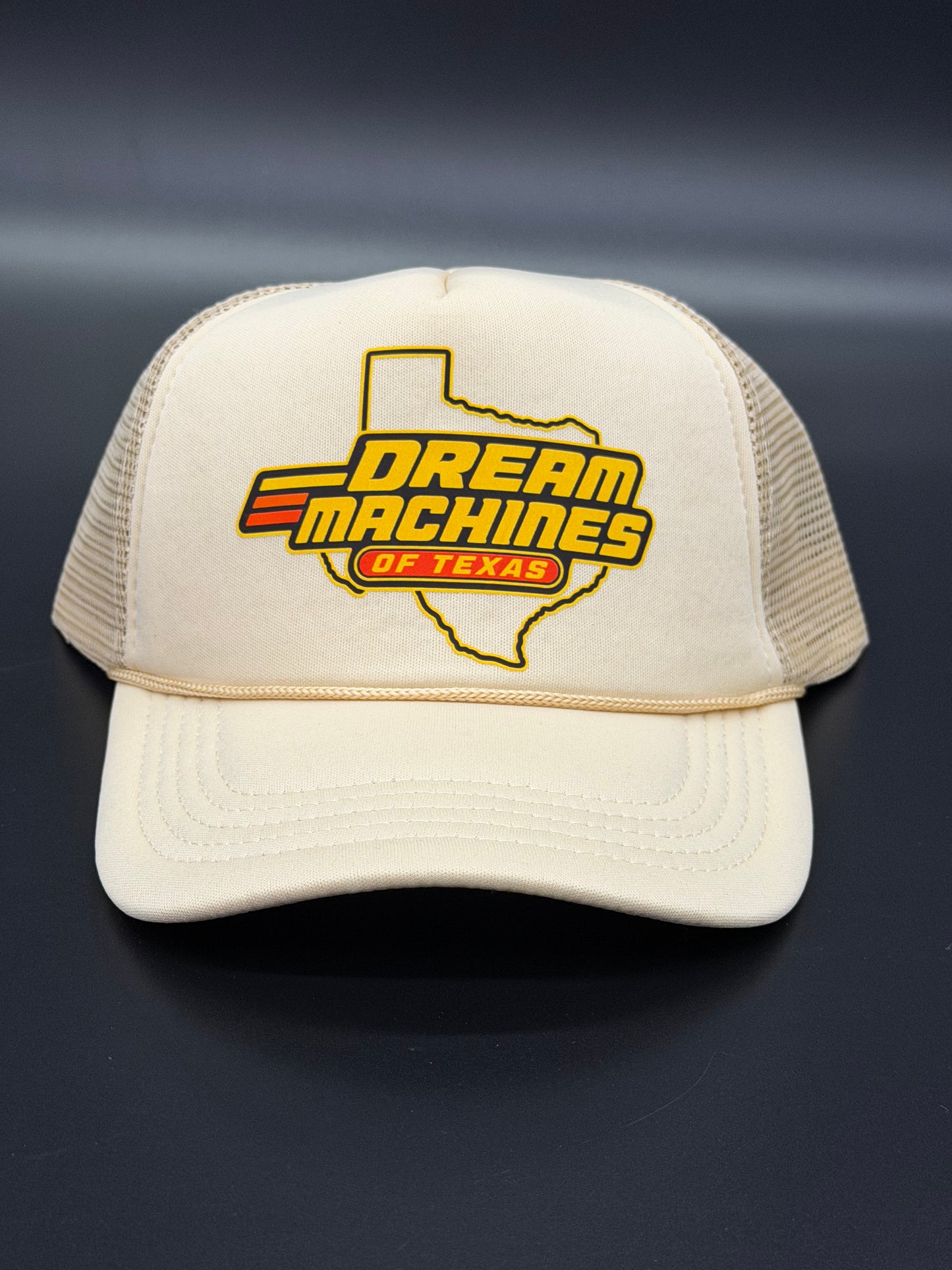 Khaki Foam Trucker Hat with Desert Racer Logo