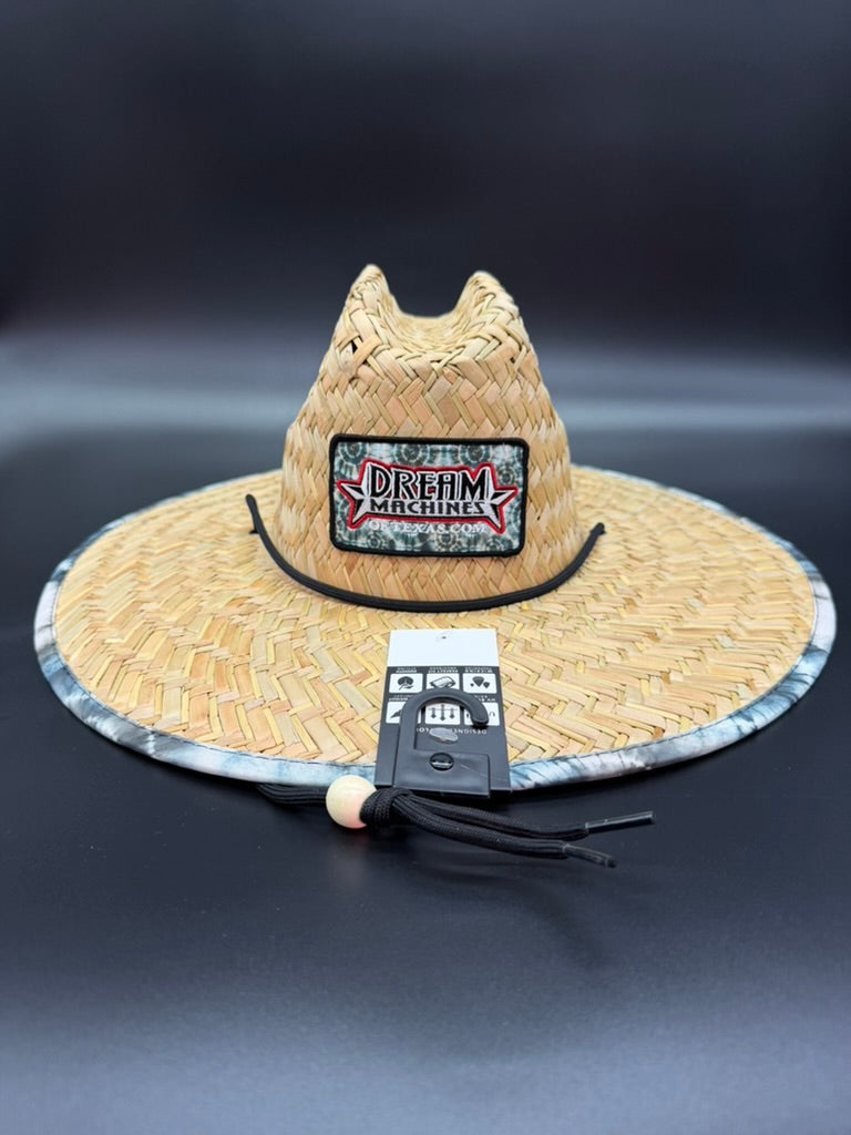Unisex Straw Hat with Tie Dye Marquee Patch
