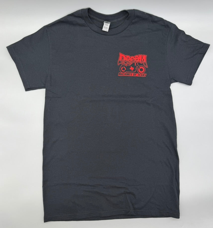 Black T-Shirt with Red Motorcycle Logo
