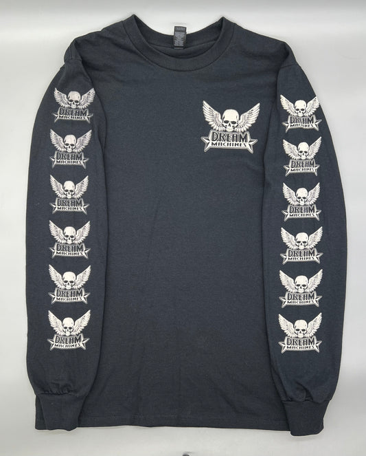 Black Long Sleeve T-Shirt with Skull Logo