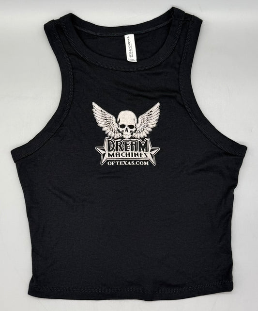 Womens Black Micro Rib Racer Tank