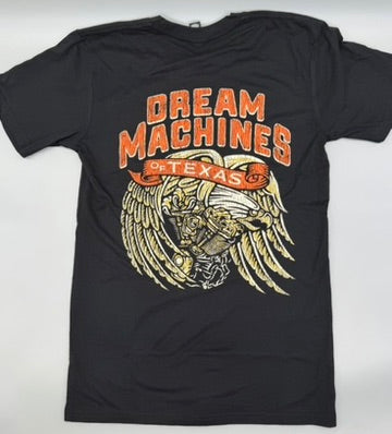 Black T-Shirt with Engine of Freedom Graphics