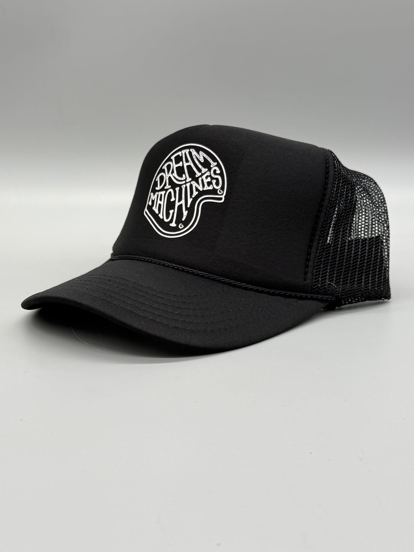 Black Foam Truck Hat with Helmet Logo
