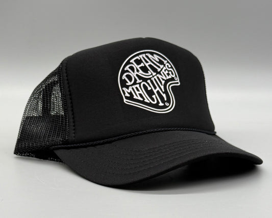 Black Foam Truck Hat with Helmet Logo