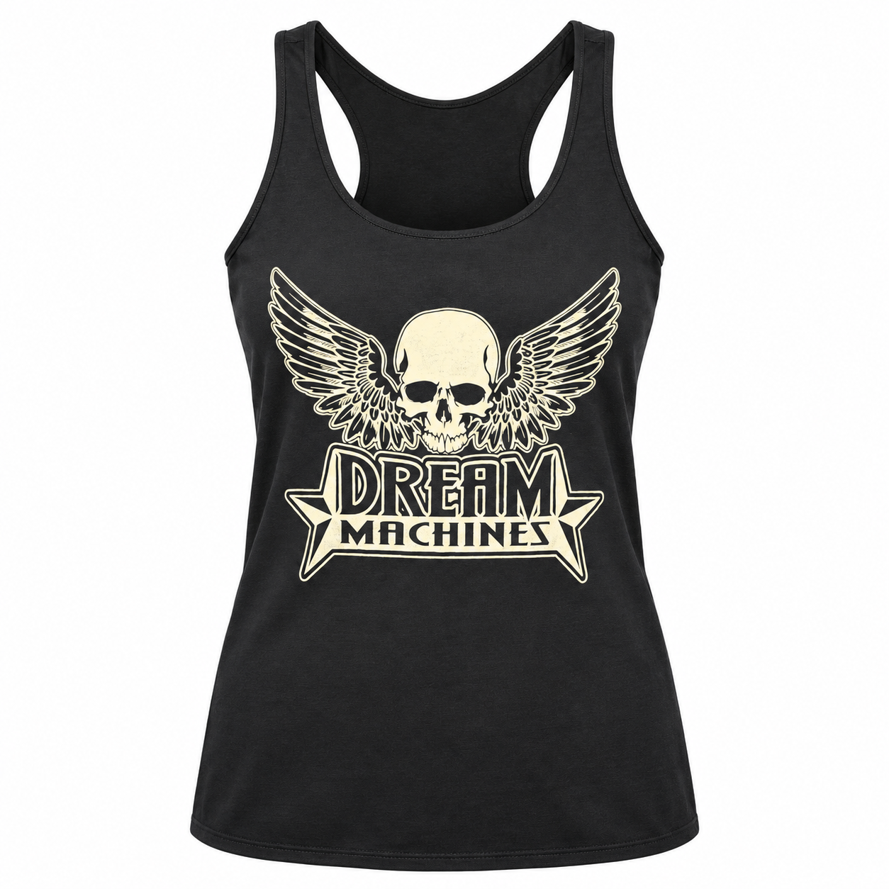 Dream Machines Skull Graphic Women’s Tri-Blend Racerback Tank