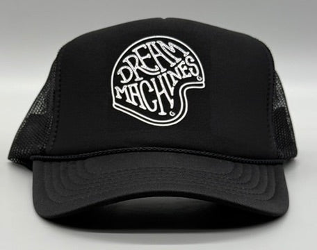 Black Foam Truck Hat with Helmet Logo