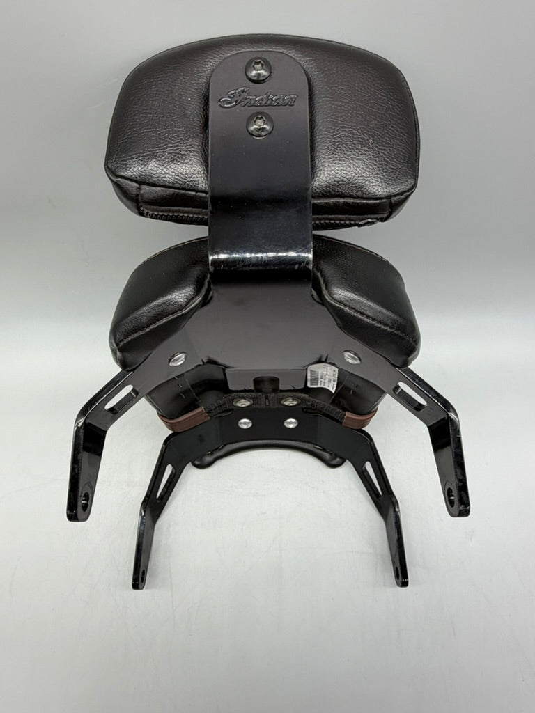 Brown Genuine Leather Passenger Seat with Backrest