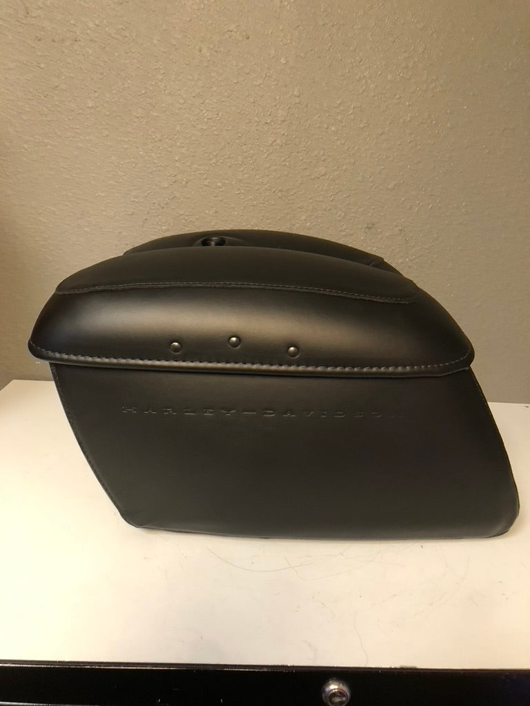 Locking Leather Covered Rigid Saddlebags