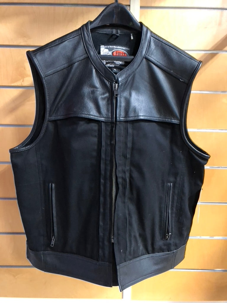 Hideout Men's Leather/Textile Vest | First Manufacturing