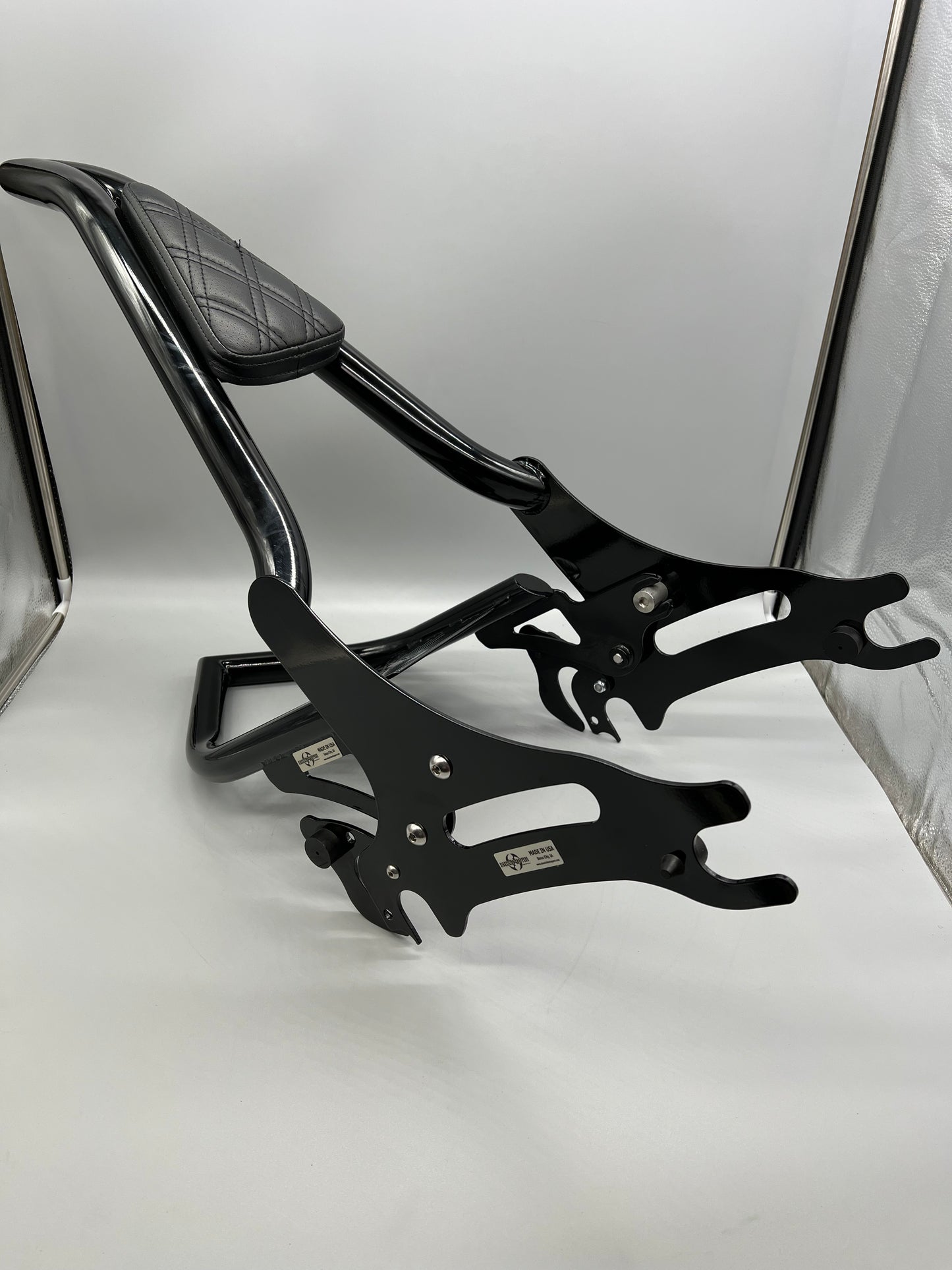 Indian Quick Release Passenger Backrest with Luggage Rack by Siouxicide Choppers