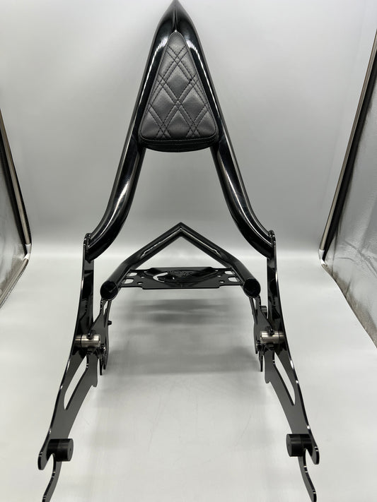 Indian Quick Release Passenger Backrest with Luggage Rack by Siouxicide Choppers