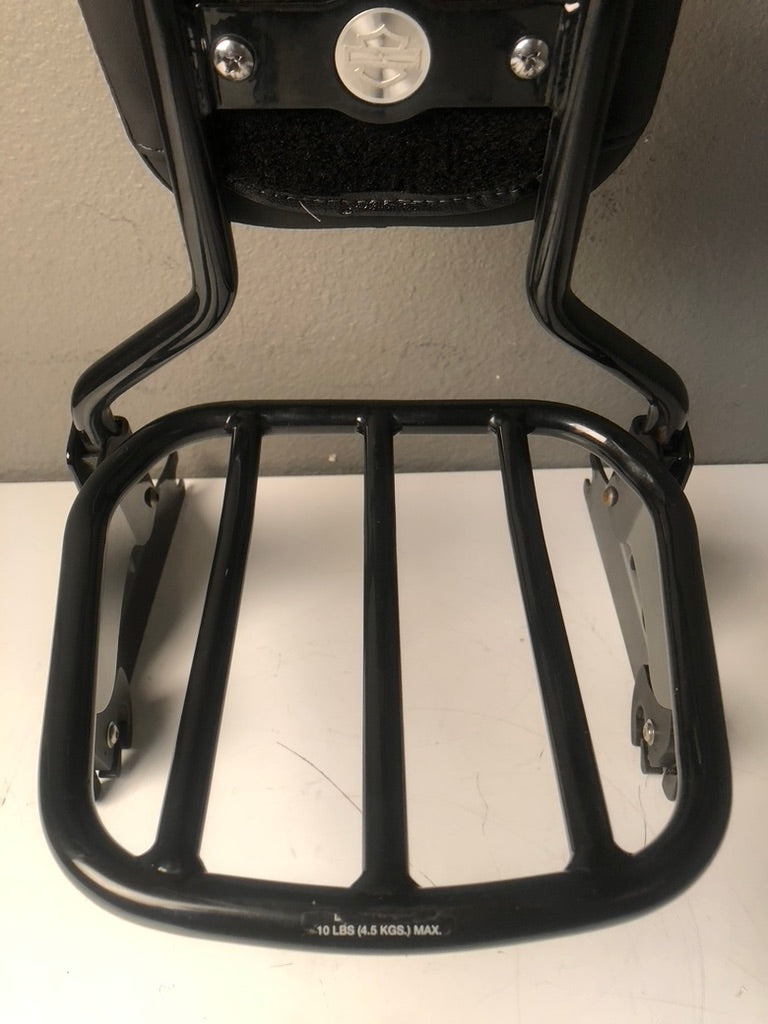 Black Detachable Passenger Backrest with Luggage Rack