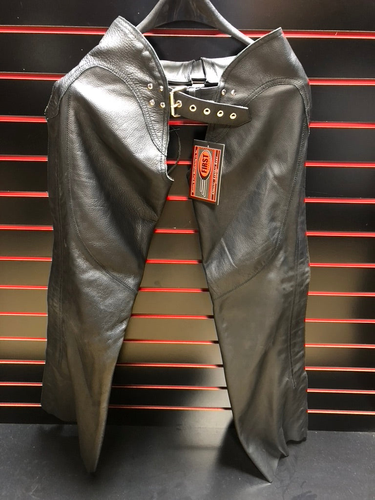 First Manufacturing Women's Black Leather Sissy Chaps