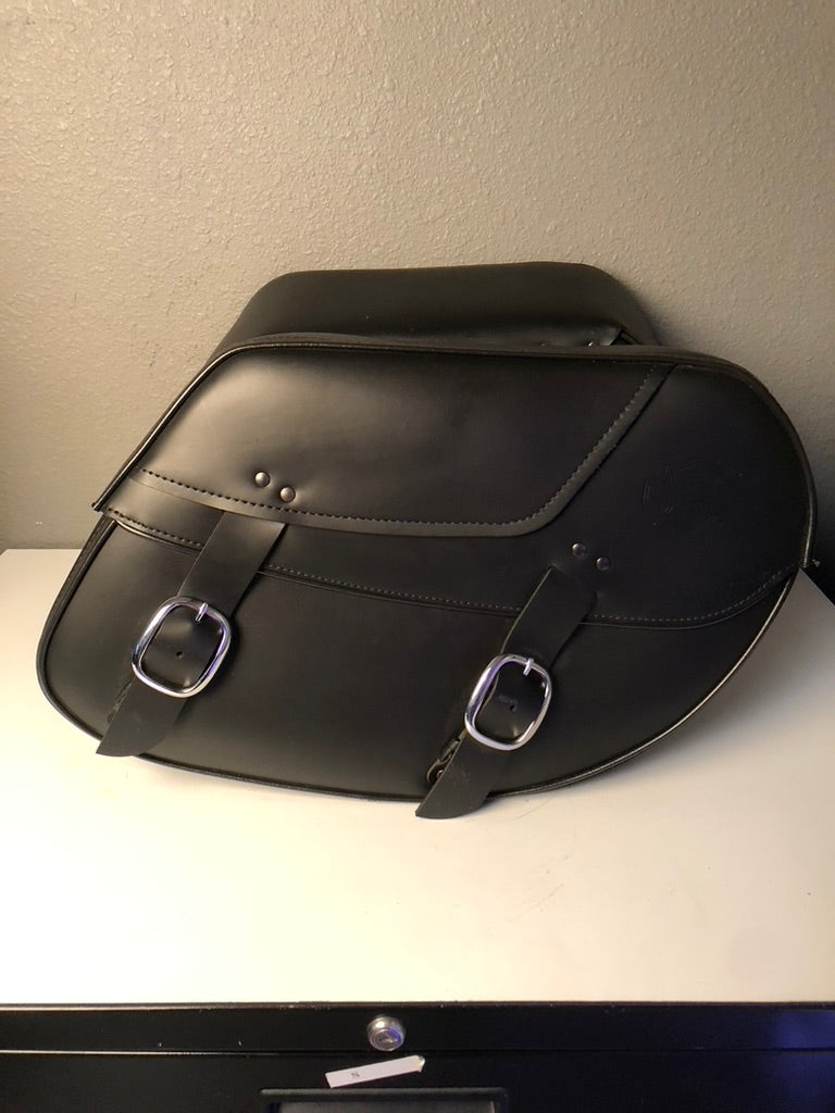 Bar and Shield Leather Saddlebags