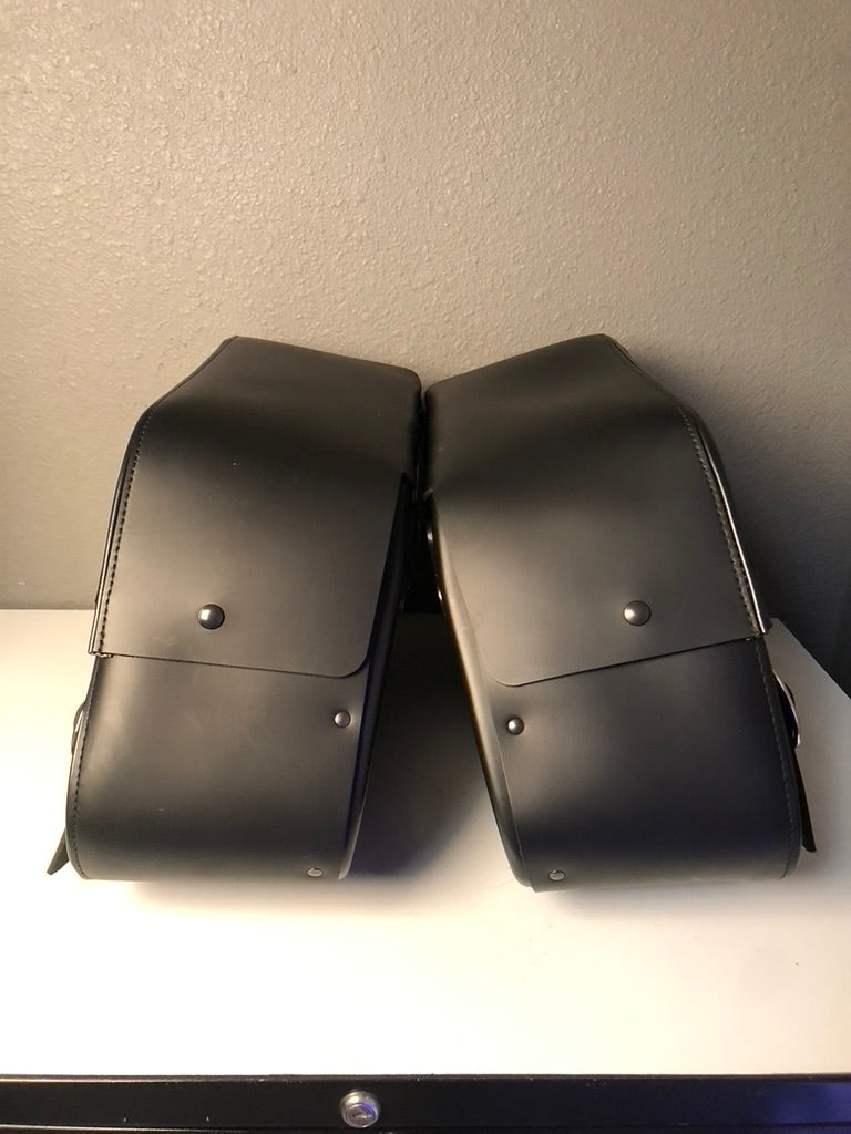 Bar and Shield Leather Saddlebags