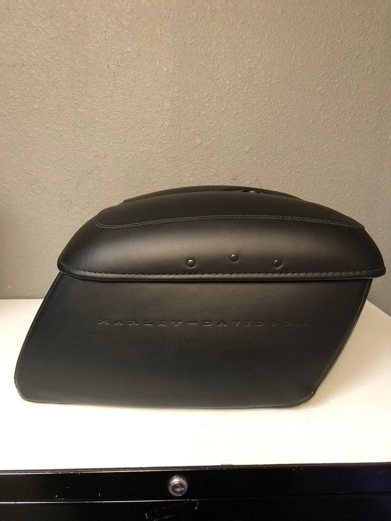 Locking Leather Covered Rigid Saddlebags